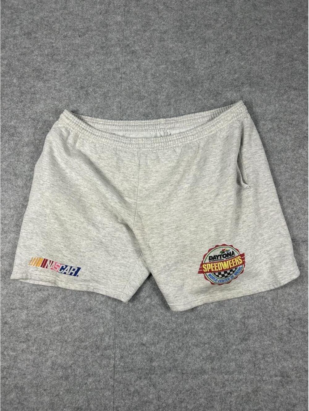 Vintage 90s Nascar Daytona Speedway Grey Racing Shorts Y2K Size Large